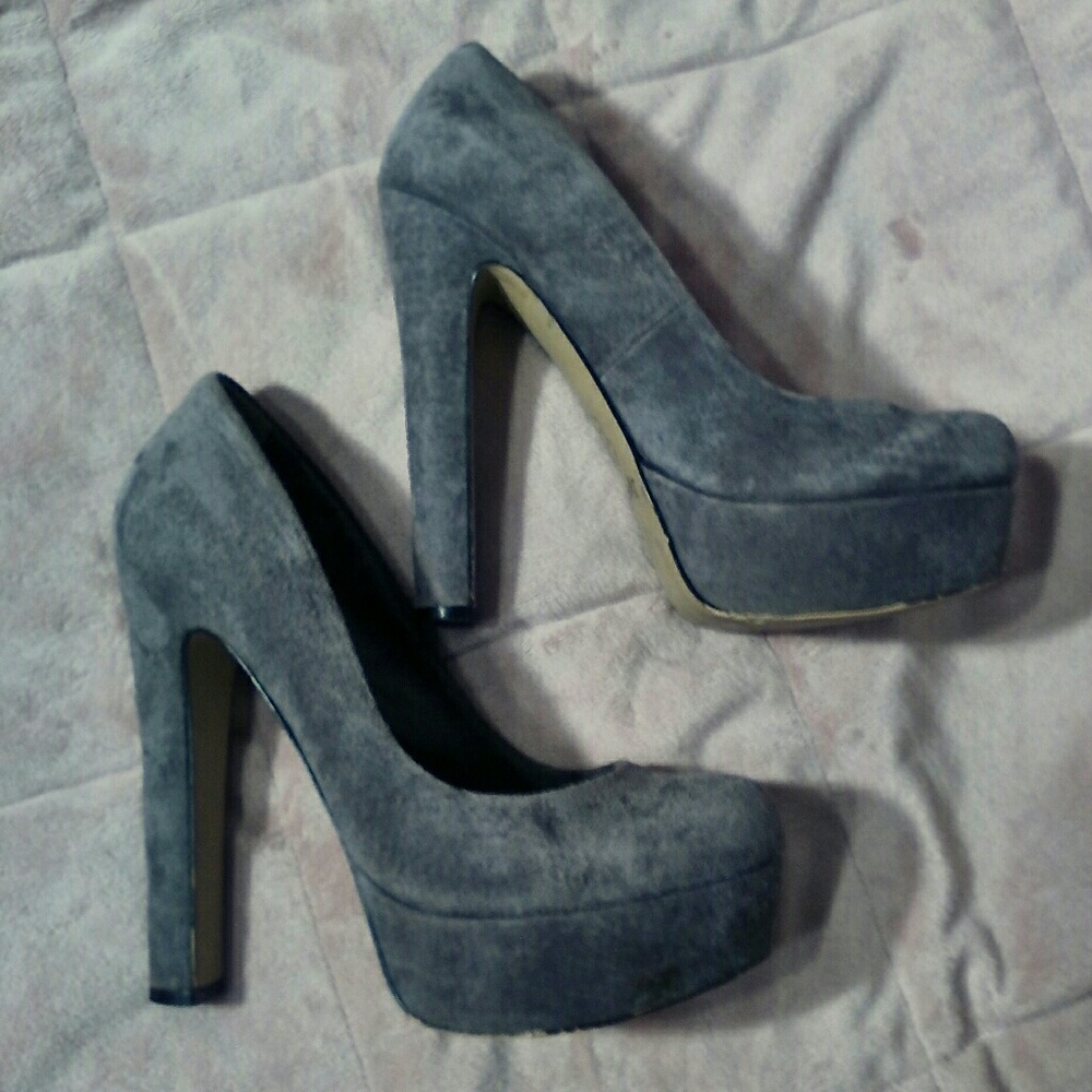 ZigiSoho Gray Suede Platform Heels